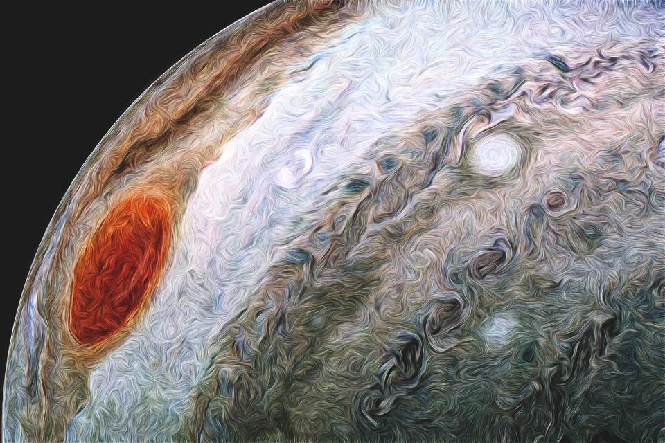 A different view of Jupiter and its GRS.  Photo Credit: NASA / SwRI / MSSS / Navaneeth Krishnan S © CC BY